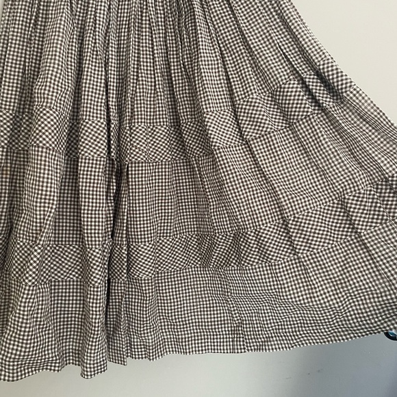 Vintage Gingham 50’s Prairie Midi Skirt 24” Waist Cottagecore - Picture 2 of 5